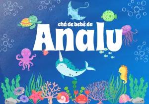 Painel Chá de Bebê Fundo do Mar para Editar Online