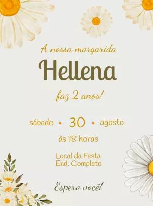 Convite Aniversário Margaridas Delicadas para Editar Online