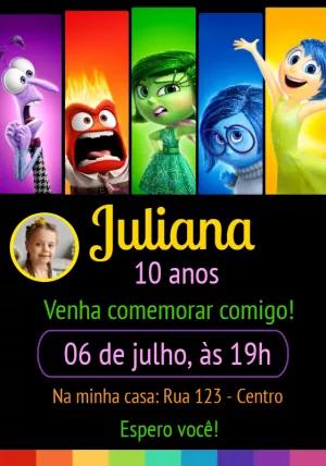 Convite Aniversário Divertidamente com Foto para Editar Online