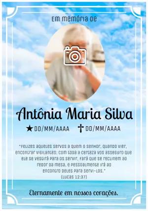 Lembrete de Missa de Falecimento com Foto para Editar Online