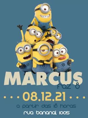 Convite de Aniversário Minions Editável para Personalizar Online