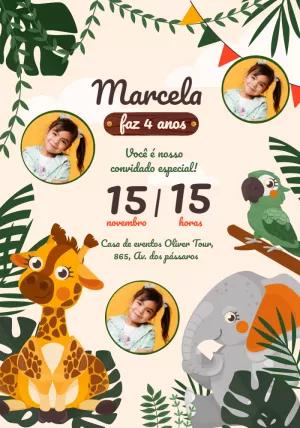 Convite de Aniversário Safari com Foto para Editar Online