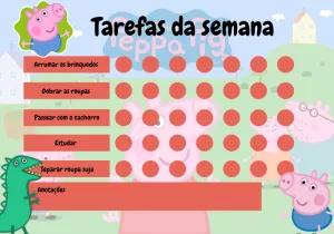 Quadro de Incentivo Peppa Pig para Editar Online e Imprimir