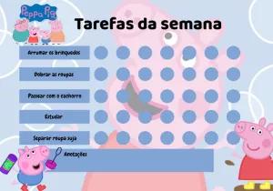 Quadro de Incentivo Peppa Pig com Personagens para Editar Online