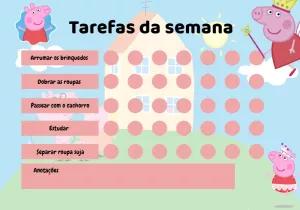 Quadro de Incentivo Peppa Pig para Editar e Imprimir Online