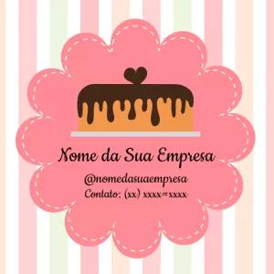 Logo Editável para Confeitaria com Bolo para Personalizar