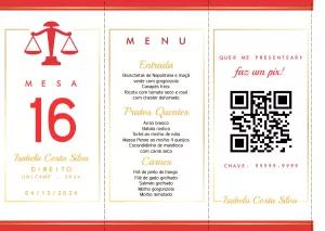 Menu Triângulo Formatura Direito para Editar Online