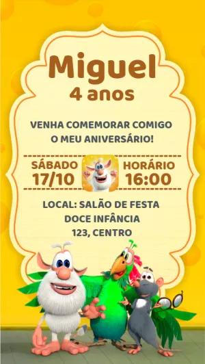 Convite de Aniversário Booba para Editar Online e Imprimir