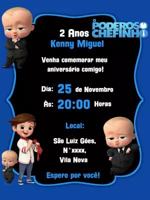 Convite Aniversário Poderoso Chefinho para Editar Online