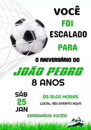 Convite de Aniversário Futebol Editável para Enviar Online