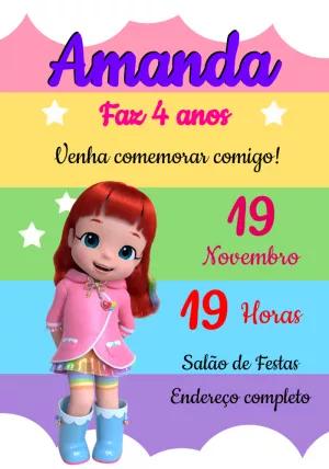 Convite de Aniversário Rainbow Ruby para Editar Online