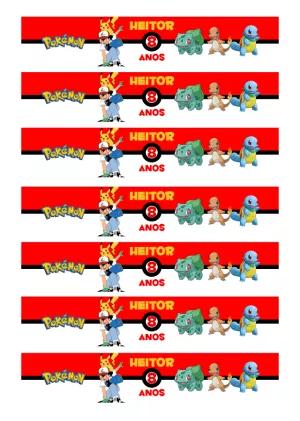 Rótulo de Garrafa Aniversário Pokémon para Editar Online