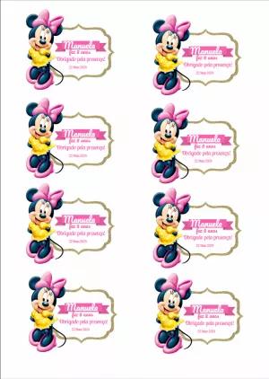 Tag de Agradecimento Minnie Mouse Editável para Festa