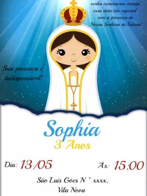 Convite Aniversário Nossa Senhora de Fátima para Editar Online