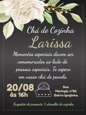 Convite Chá de Cozinha Floral Elegante para Editar Online