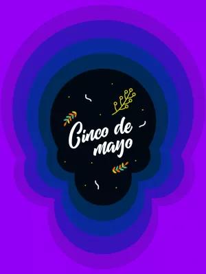 Arte de Festa Mexicana com Caveira Colorida para Editar