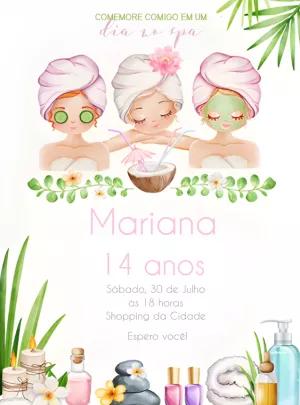 Convite de Aniversário Dia no Spa para Editar Online