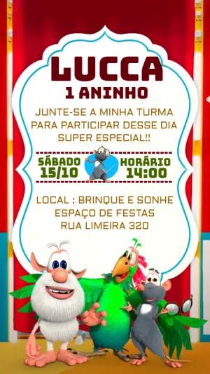 Convite de Aniversário Booba e Turma para Editar Online