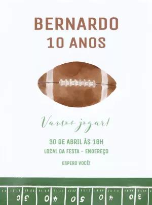 Convite Aniversário Futebol Americano para Editar Online