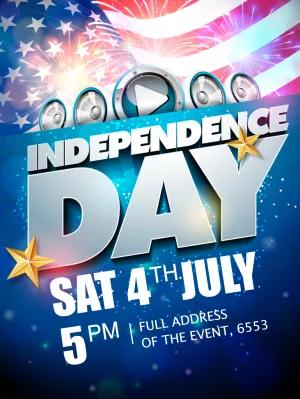 Editable 4th of July Invitation with Patriotic Elements to Edit