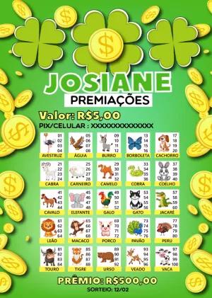 Cartela de Rifa Sorteio de Animais Editável Online