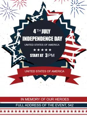 Patriotic 4th of July Invitation to Edit Online