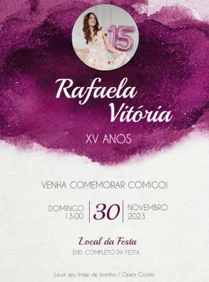 Convite 15 anos Roxo Glitter com Foto para Editar Online