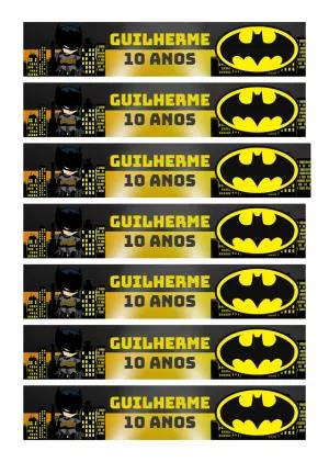 Rótulo de Garrafa Festa Batman para Editar Online e Imprimir
