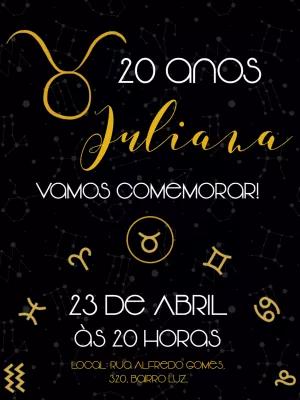 Convite de Aniversário Signo Touro para Editar Online