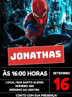 Convite de Aniversário Homem Aranha Editável Online