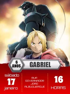 Convite Aniversário Fullmetal Alchemist para Editar Online
