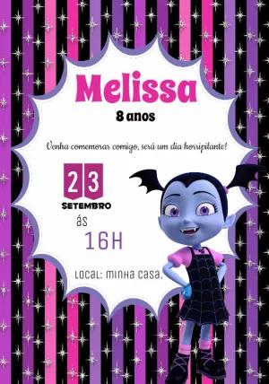 Convite de Aniversário Vampirina para Editar Online