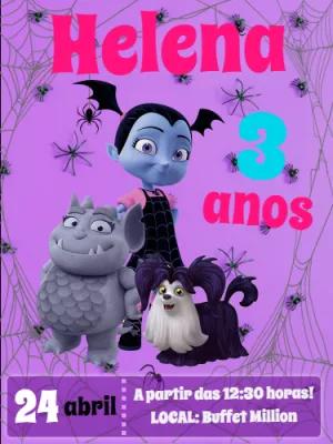 Convite de Aniversário Vampirina para Editar Online