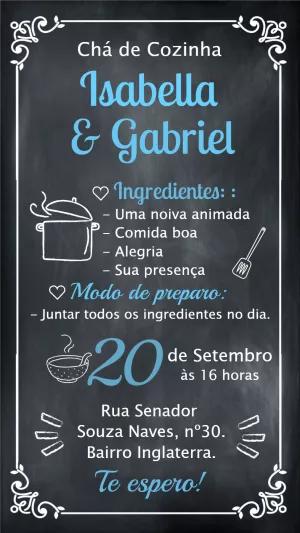 Convite Chá de Cozinha Quadro Negro para Editar Online