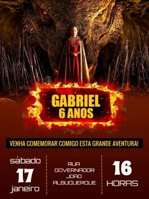 Convite de Aniversário House of the Dragon para Editar Online
