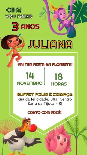 Convite Aniversário Tainá e os Guardiões da Amazônia para Editar