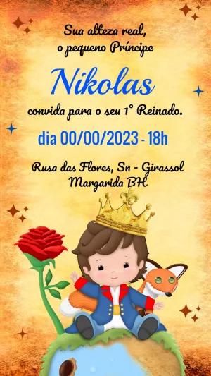 Convite Aniversário Pequeno Príncipe para Editar Online