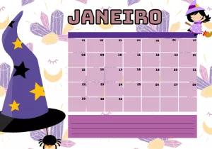 Planner Mensal tema Bruxinha para Editar Online e Imprimir