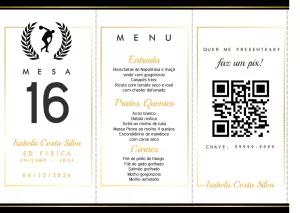 Menu Formatura Educação Física Elegante para Editar Online