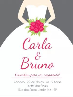 Convite de Casamento com Noiva Elegante para Editar Online