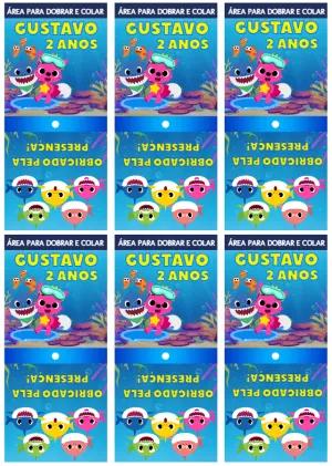 Capa para Pirulito Aniversário Baby Shark para Editar Online