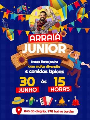 Convite de Festa Junina com Foto para Editar e Imprimir Online
