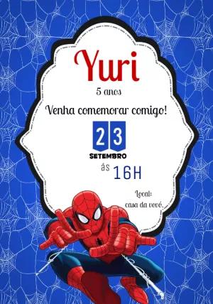 Convite Aniversário Homem Aranha para Editar Online