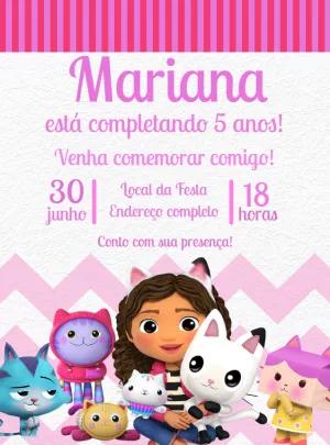 Convite Aniversário A Casa Mágica da Gabby para Editar Online