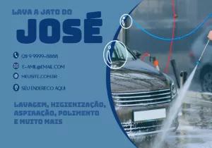 Cartão de Visita Lava Carros Profissional para Editar Online