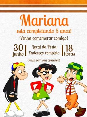 Convite Aniversário Turma do Chaves Editável Online