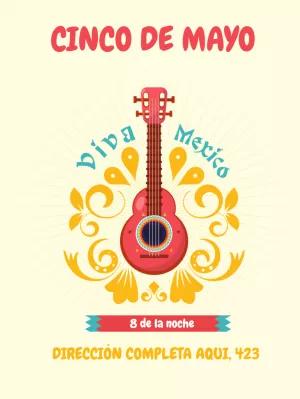 Invitación de Cinco de Mayo con Guitarra para Editar Online