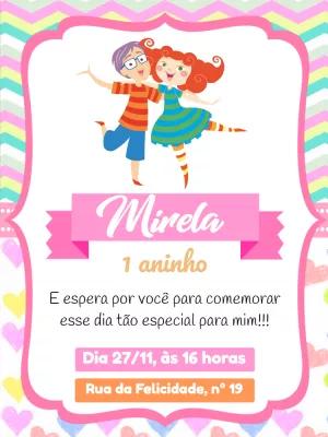 Convite Aniversário Palavra Cantada com Personagens para Editar