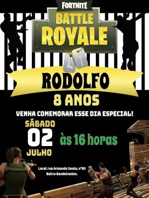 Convite de Aniversário Fortnite Battle Royale para Editar Online