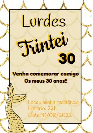 Convite de Aniversário Sereia Dourada para Editar Online